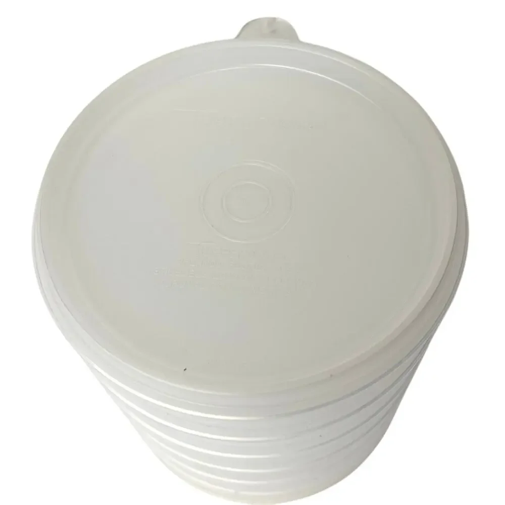 Vintage Tupperware Burger Patty 6 Keepers Press Ring And Lid 9 Pc Set